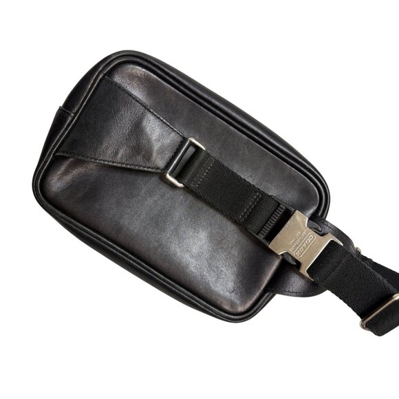 Coach Waist Belt Bag Leather Fanny Pack Black-approx. 9” x 5.5” x 1.5” - Picture 2 of 14